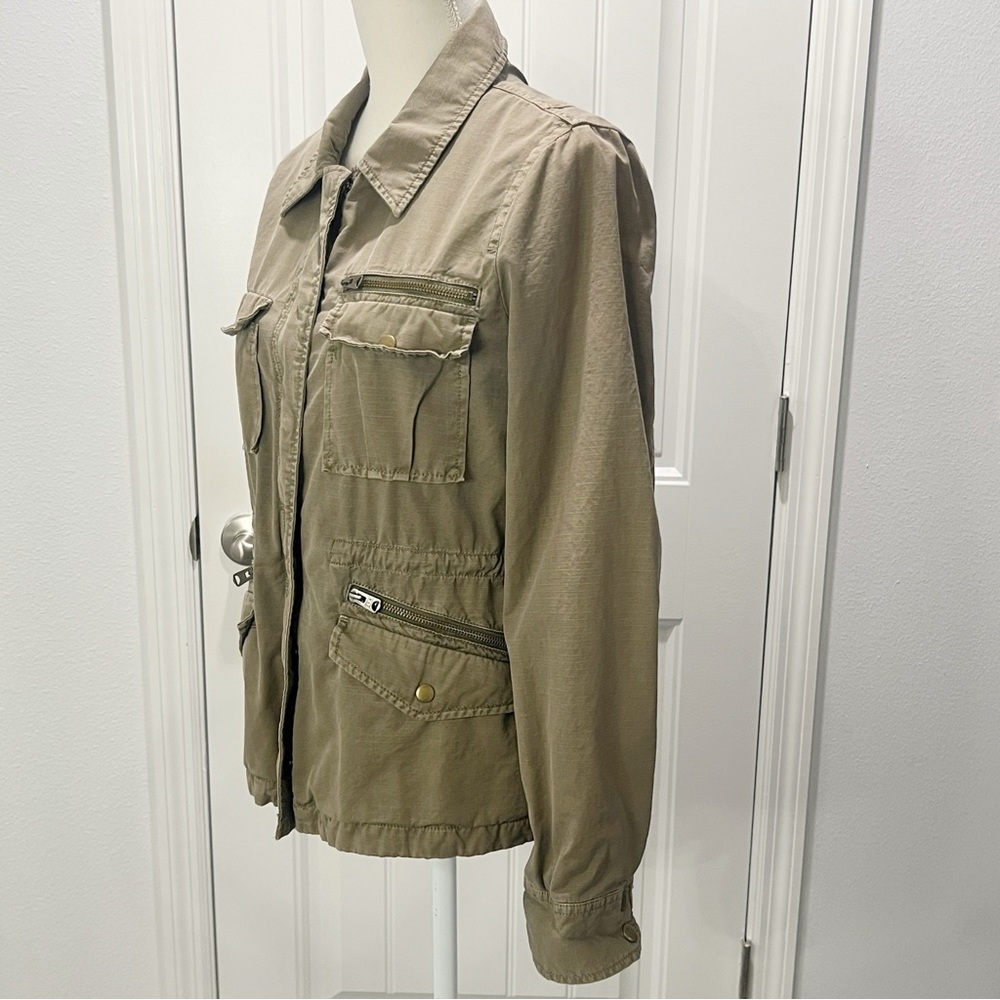 J Crew Women's Cotton Classic Twill Chino Utility Military Jacket Brown Size M - Picture 5 of 13